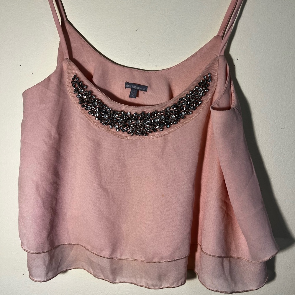 Charlotte Russe Pink Embellished Camisole
